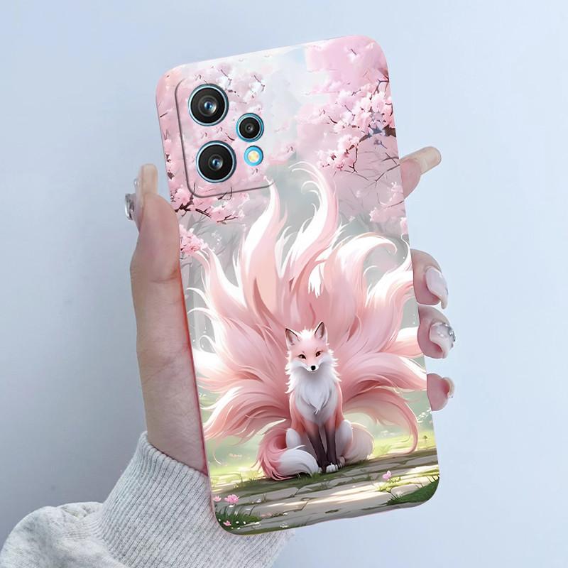 For Realme 9 Pro Plus Phone Case RMX3392 RMX3393 Flower Girl Design Soft Silicone TPU Back Housing For Realme9 4G RMX3521 Covers