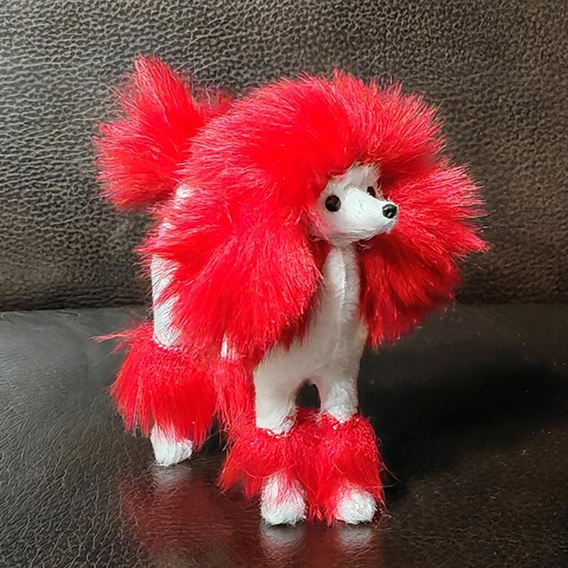 Pembe Kaniş Figürü Simülasyon Köpek Peluş Oyuncaklar Hediye El Sanatları Ev Dekorasyonu Oturma Odası Dekorasyonu