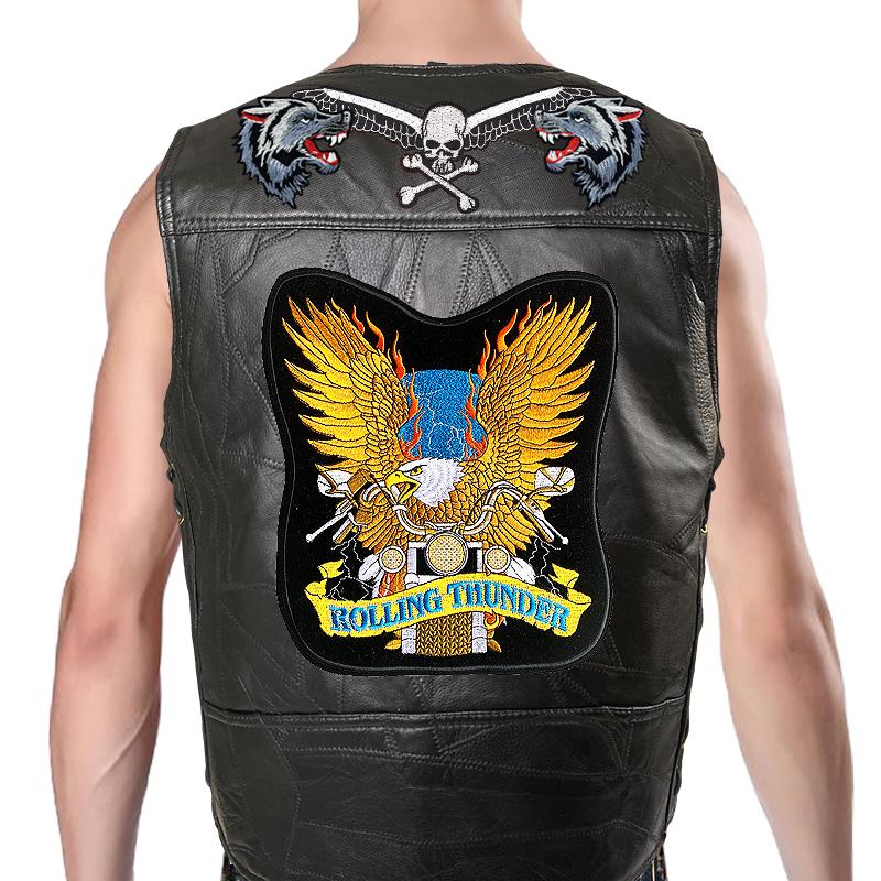 

Trendy Men s And Denim Horse Oversized Embroidered Vest With Sleeveless Personalized Casual Camisole Braiding the thread 01-2 S чёрный
