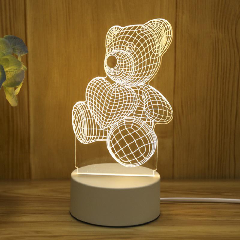 Creative 3D Cartoon Table Lamp – Children's Day Gift, USB Bedside Night Light