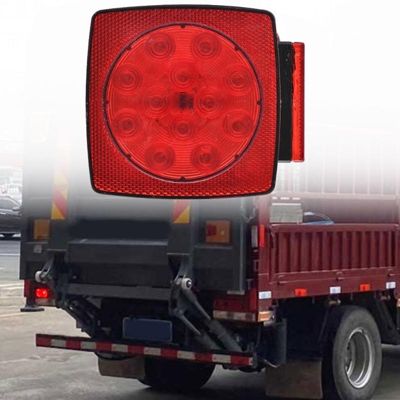 Shock Absorbing Square LED Truck Trailer Tail Light Lamp Waterproof Design Shockproof Structure Long Lasting Brightness