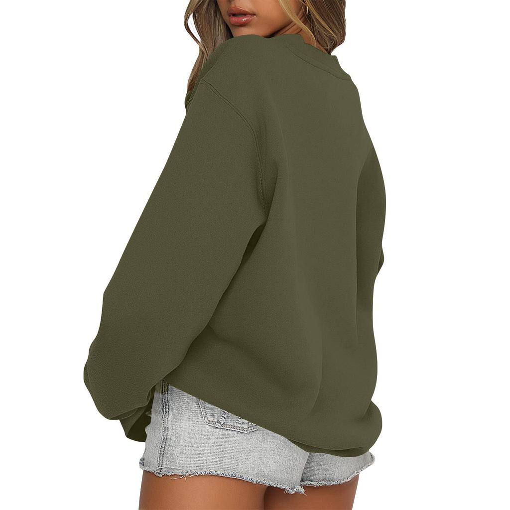 Top Invernali da Donna Felpa a Maniche Lunghe da Donna Casual Girocollo Vestibilità Ampia Pullover Top in Pile