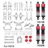 Mjx 14210 14209 H14BM Metal Steering Cup Upper Lower Swing Arm Set Shock Tower Bracket Body Post Hyper Go RC Car Upgrade Parts