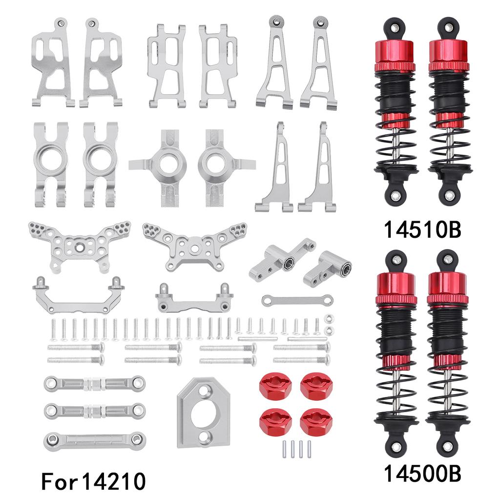Mjx 14210 14209 H14BM Metal Steering Cup Upper Lower Swing Arm Set Shock Tower Bracket Body Post Hyper Go RC Car Upgrade Parts
