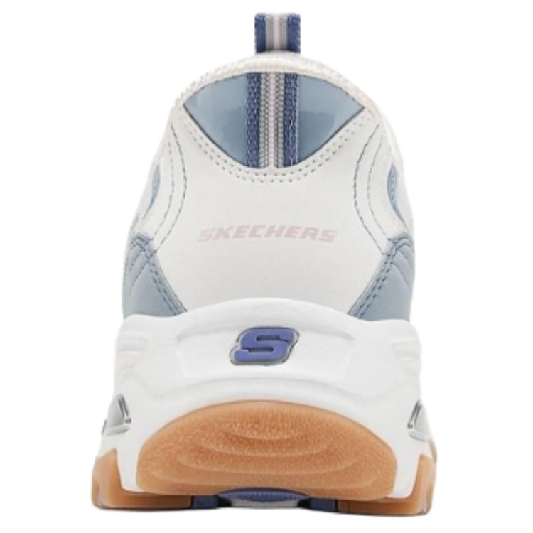 Skechers D'Lites Women White Blue Low Top Dad Shoes 150726-LTBL