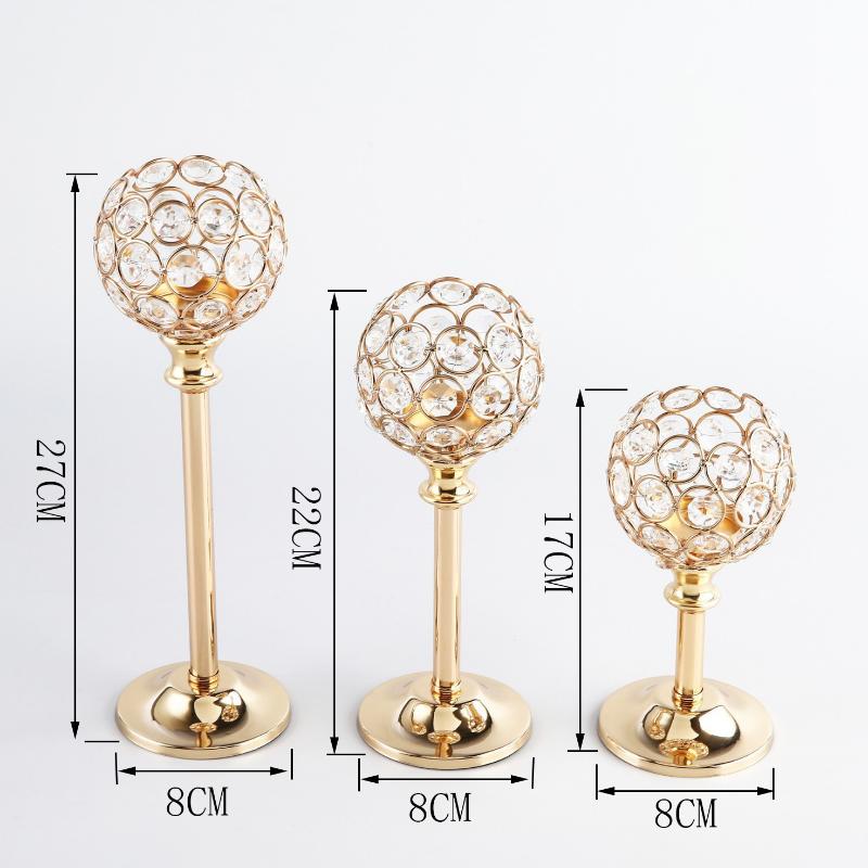 Table Centerpiece Metal Glass Candle Holder 1Pcs Gold Silver Tealight Candlestick for Birthday Party Decor