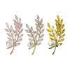 Women Brooch High-Gloss Rhinestone Inlay Sparkling Faux Pearl Wheat Design Lapel Pin Non-Slip Buckle Scarf Badge Clothing Bags Accessories