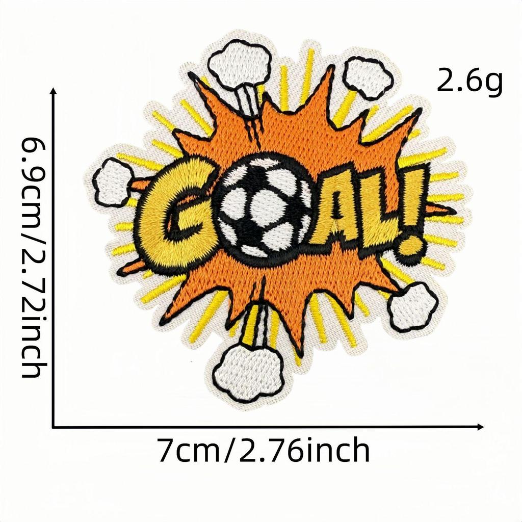 Colorful Cartoon Football Embroidery Iron-on Patch Badge for Clothing