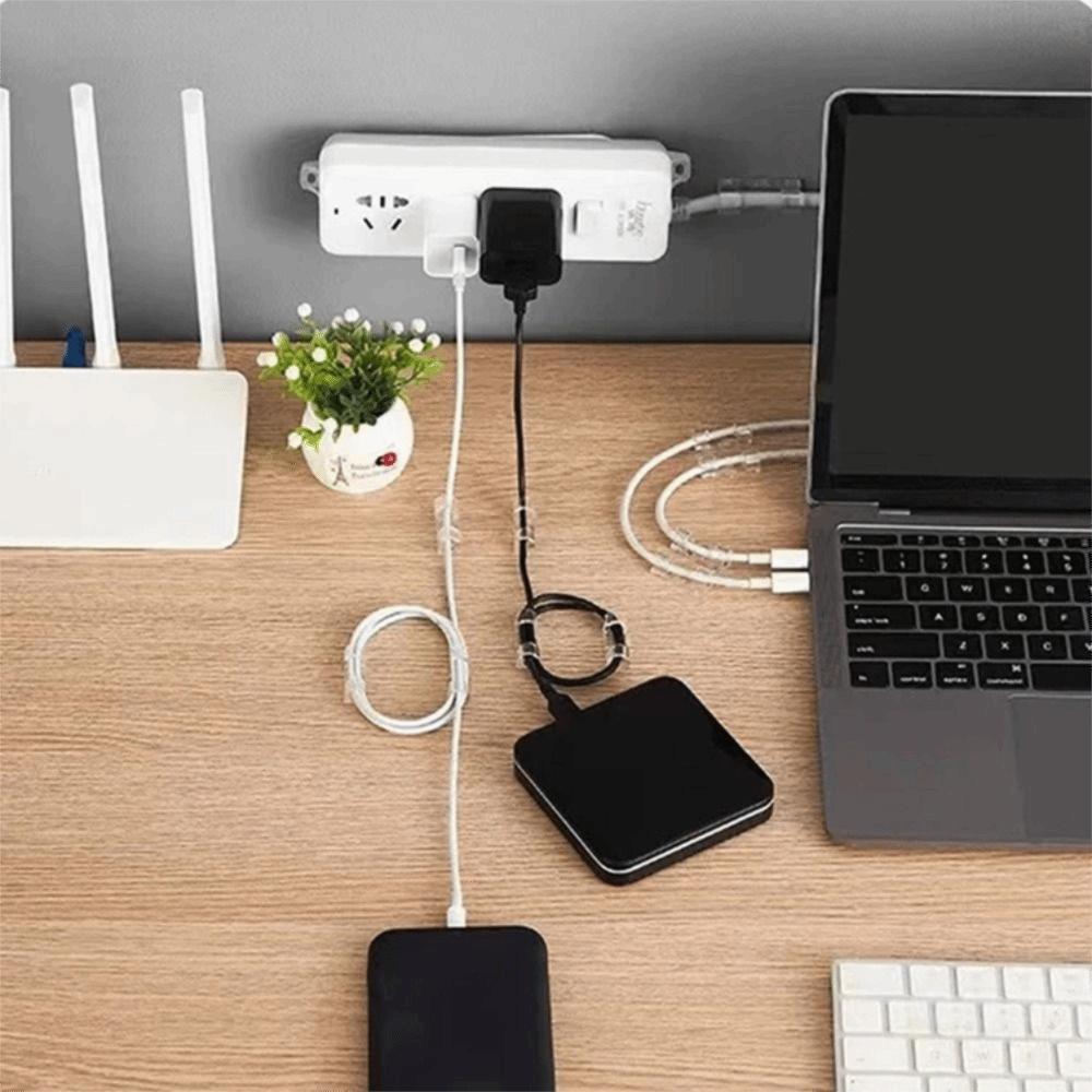 Self Adhesive Cable Management Clips Transparent Wire Clips  Desktop Cable Arrangement