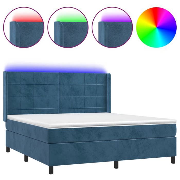 VidaXL Sommier à Lattes de Lit avec Matelas et LED, Lit Rembourré, Lit Double, Lit Adulte de Chambre à Coucher Intérieur, 3139581