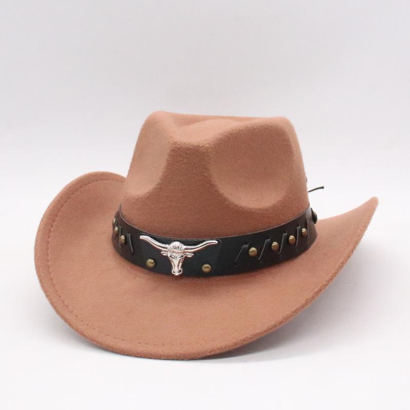 Western Cowboy Hat Woolen Top Hat Big Eave Hat Minority Style Jazz Hat