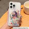 Retro Character Oil Painting Clear Phone Case for iPhone 13/14/15/16 & 11/12 Pro Max