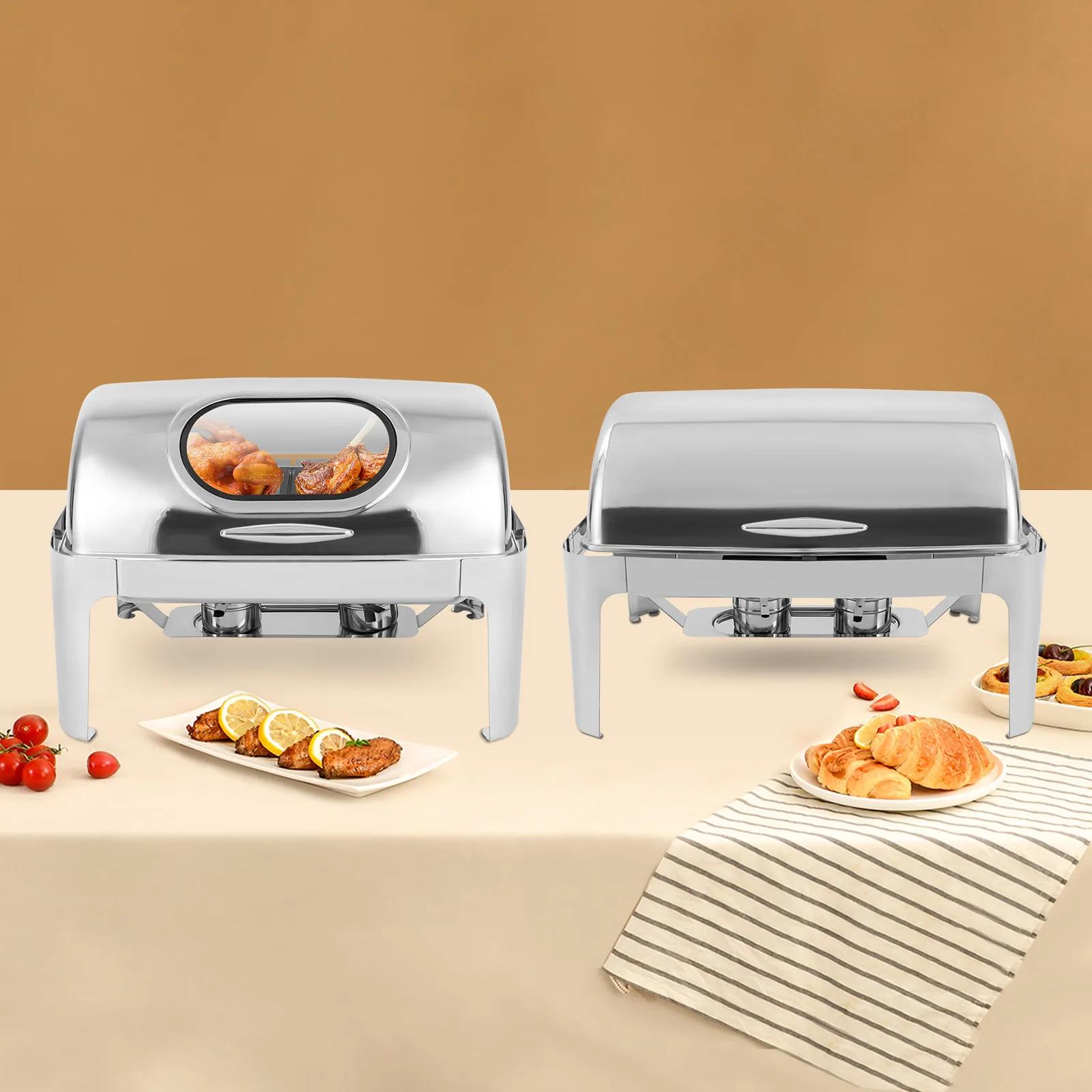 Нержавеющая сталь, 9,54 л, с крышкой-рулоном, мармит для фуршета – Сервировщик и подогреватель для фуршета United States