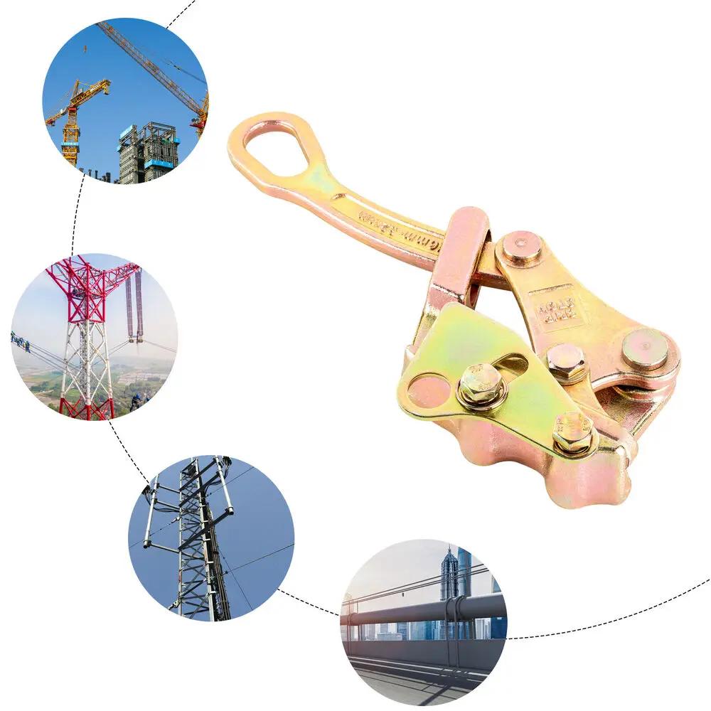 

3-Ton Steel Cable Grip Puller 6600lbs Capacity Jaw Clamp Tool for Wire Rope Handling золотий