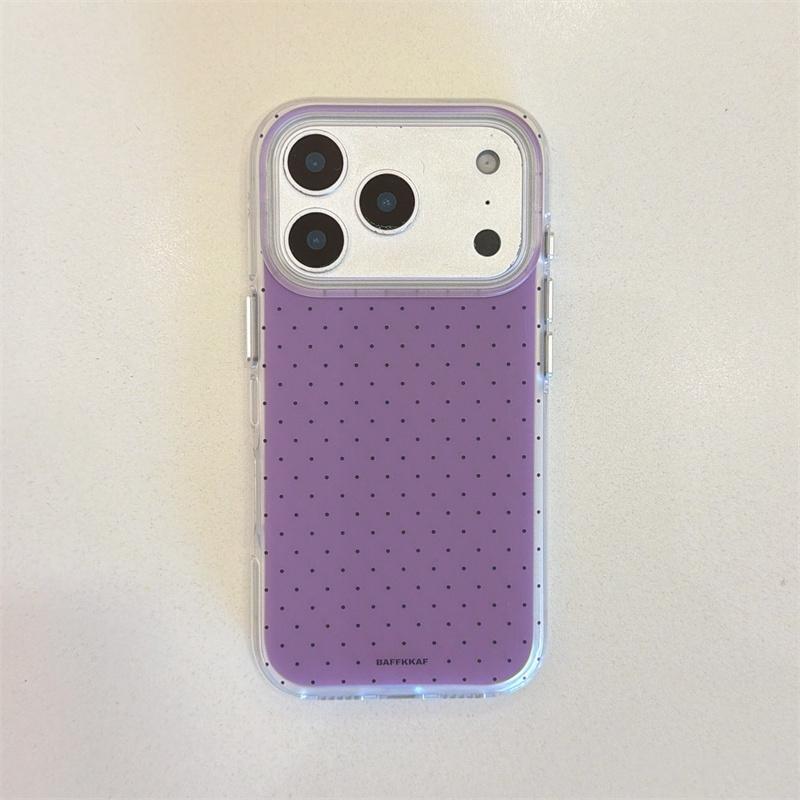 Minimalist Tiny Polka Dot Phone Case For iPhone 17 Pro 16 15 14 Pro Max with 4 Colors Double-Sided IMD Shockproof Cover Cases