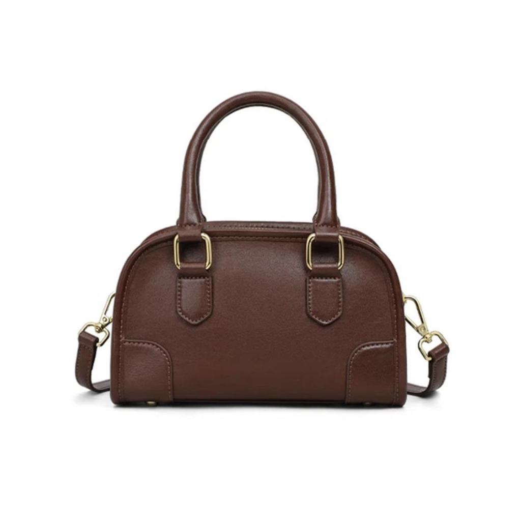 YUYULA Leather Handbag, Women's Crossbody Bag, Shoulder Bag, Coffee Color