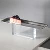 Bubble Crystal Base Metal Tray, Rectangular Stainless Steel Fruit Tray, Cake Rack, Living Room Decoration, Desktop Storage Tray