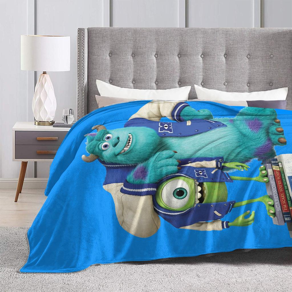 Monsters University Sully Mike Cartoon Fleece Blankets Monsters Inc Customized Throw Blanket for Home Hotel Sofa Bedspreads,