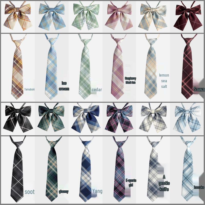 Unisex Preppy Karomuster Japanische Schuluniform Fliege