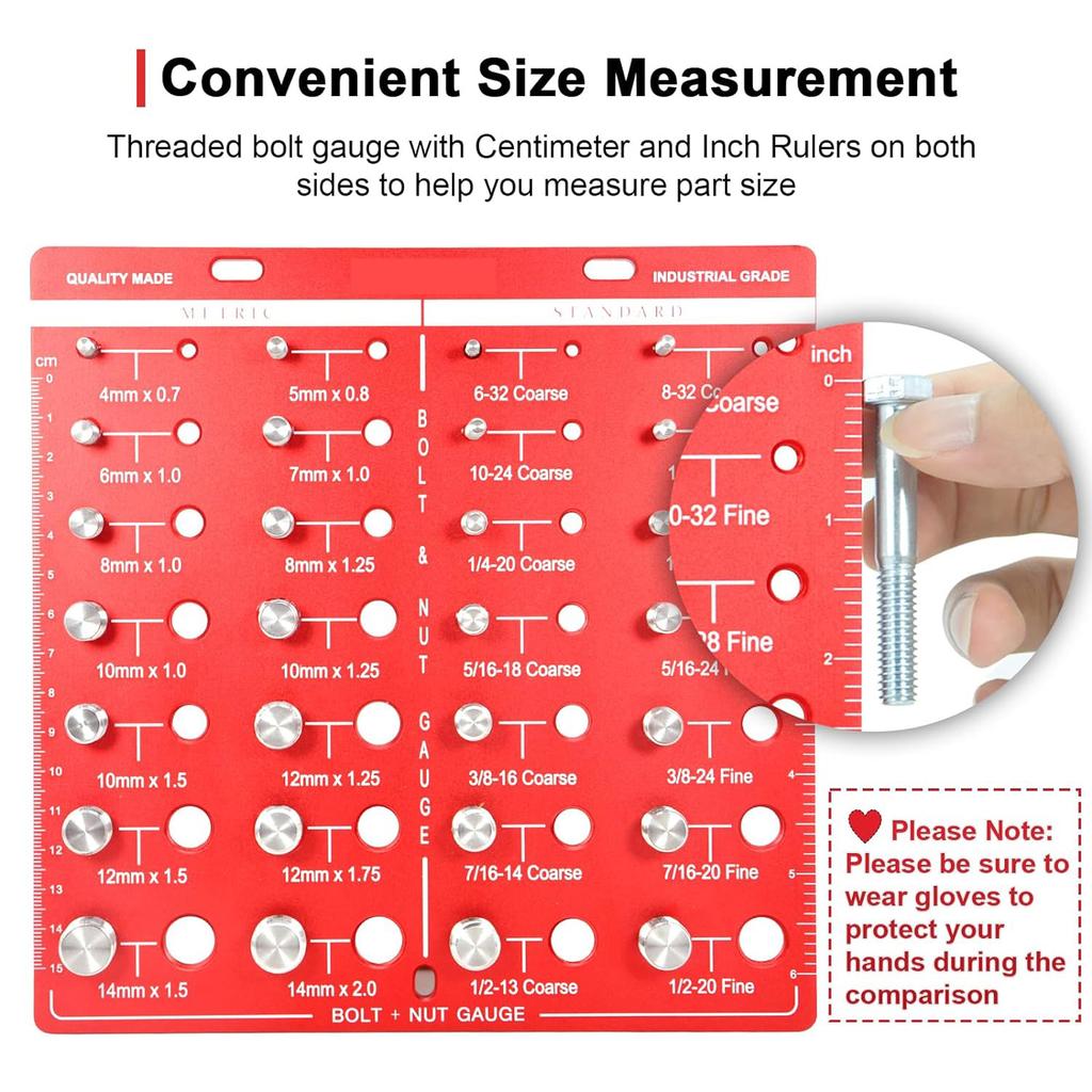28 Thread Nut   Size Checker Aluminum Alloy Gauge for   and   Sizes Easy Size Identification Tool Practical Thread Gauge Identifier Gau