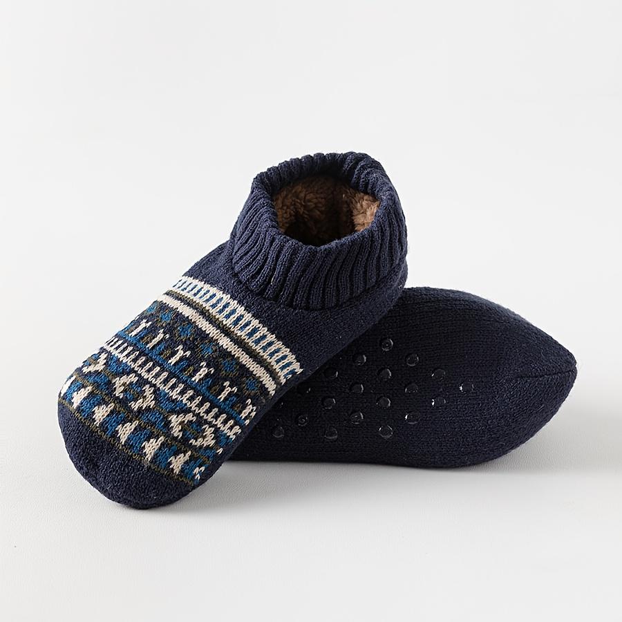 Unisex Autumn/Winter Classic Ethnic Print Warm Anti-Freeze Comfortable Soft Beige Friendly Versatile Floor Socks Cozy Couple Socks