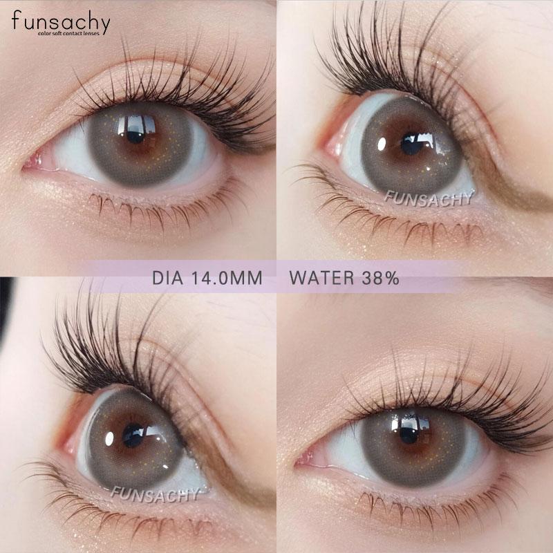 FUNSACHY 1 para gorąco sprzedających się soczewek kontaktowych kolorowych brązowych soczewek do oczu szarych pięknych źrenic niebieski kolor makijaż oczu kosmetyczne roczne