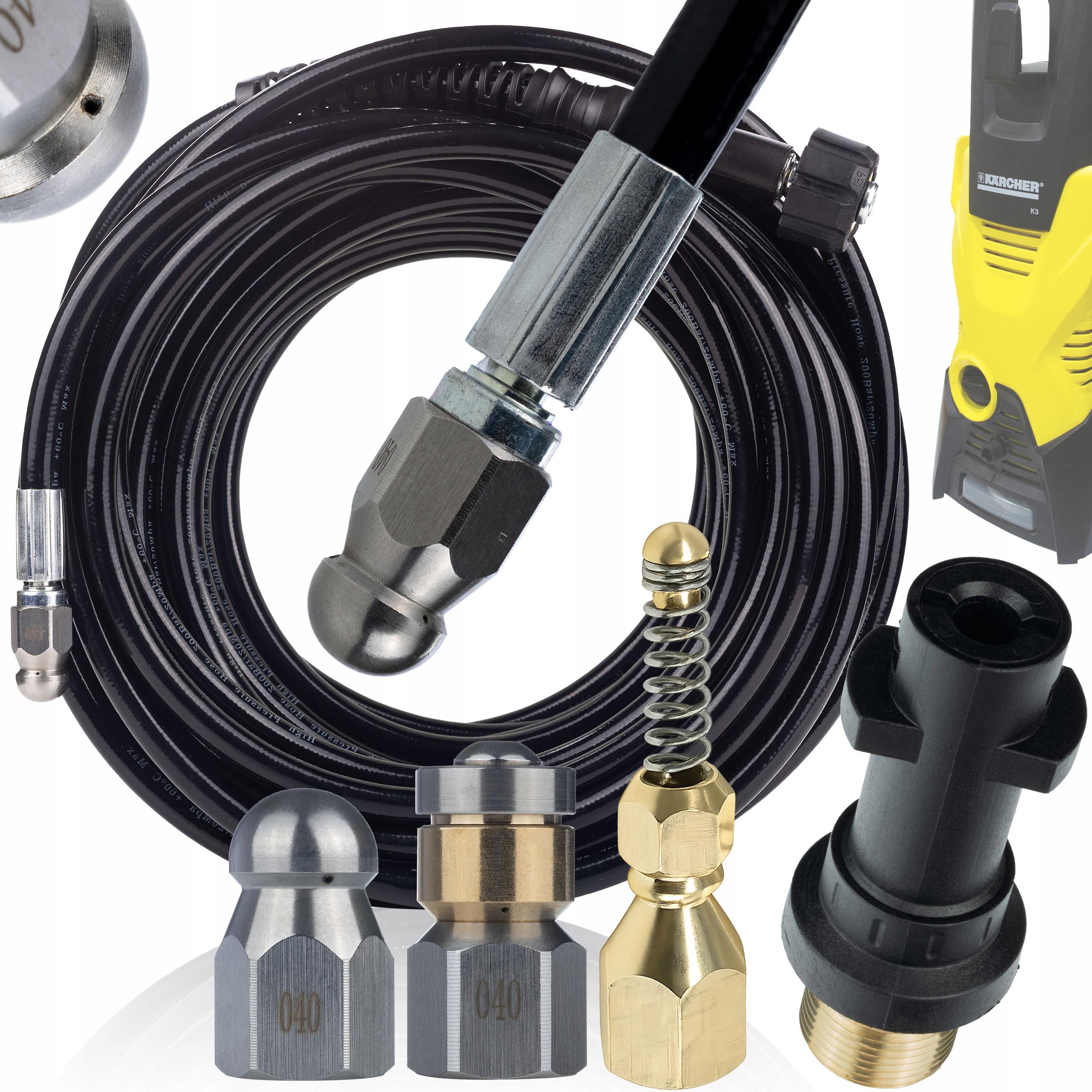

Rosfix JetClean Pro M22-Karcher 3in1 – Zestaw do Czyszczenia Kanalizacji 20m | Adapter Bayonet | 3 Dysze | Max 180 Bar