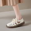 Nuove scarpe da donna con buchi punta rotonda fondo piatto traforate con lacci scarpe casual suola morbida comode e leggere scarpe da donna taglia grande
