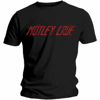 Motley Crue Distressed Logo Black Classic Rock Metal Band Unisex T-shirt