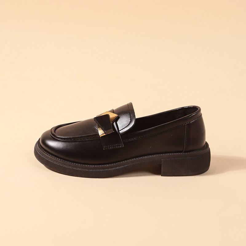 

Женские туфли-лодочки из маленькой кожи на толстом каблуке черного цвета, новая весенне-осенняя коллекция 2025 40