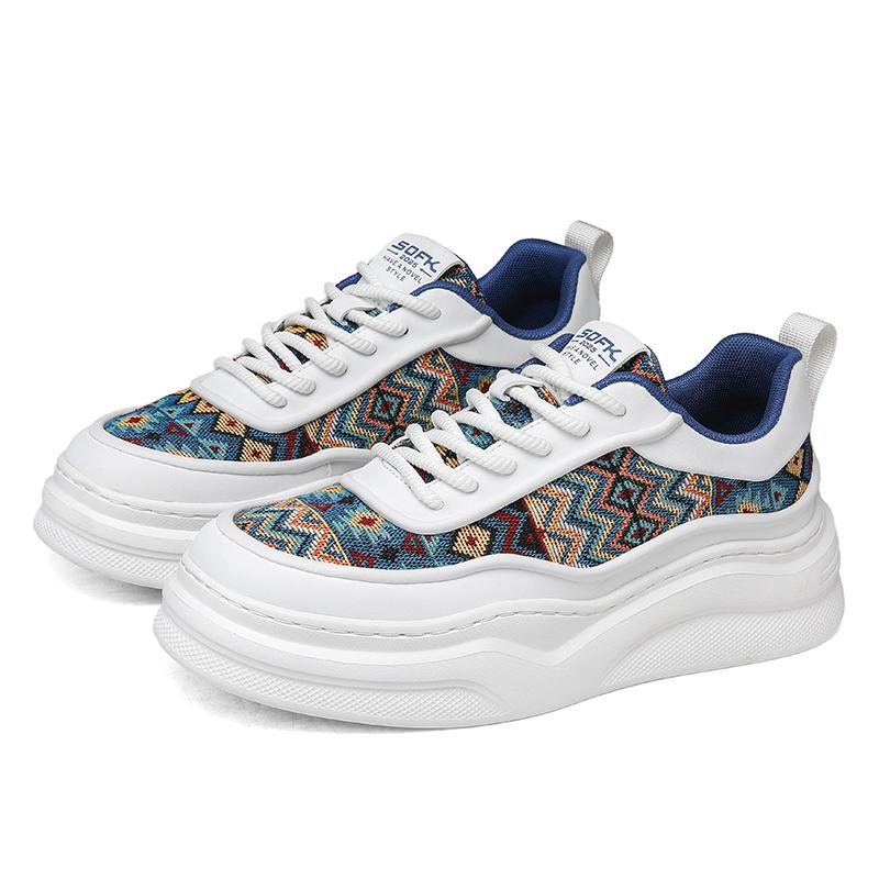 

Fashion New Thick soled Board Shoes Trendy men s personalized design styles Outdoor fashion street walking Youth versatile daily shoes 44 белый