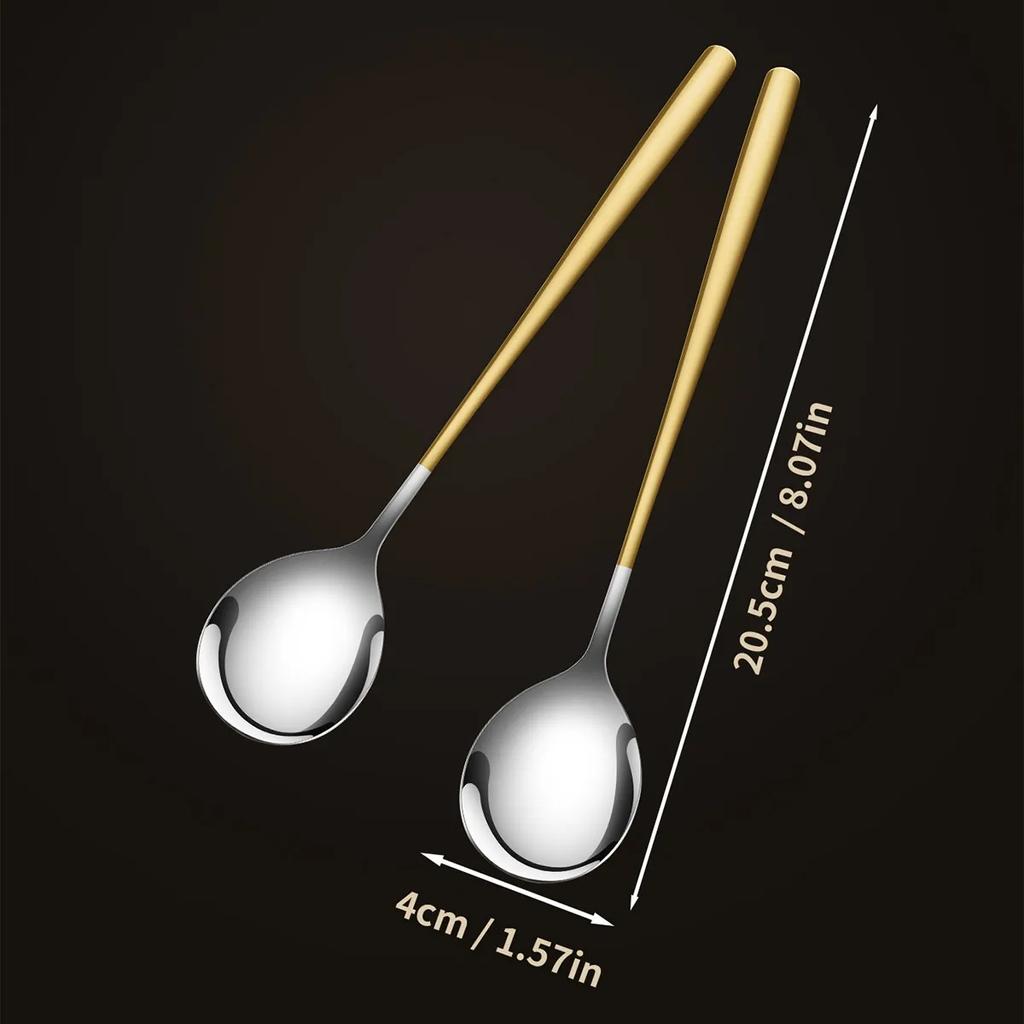 VERDTKJØP 316 rustfri stålskje Husholdningsservise Langskaft suppeskje Koreansk stil skje Kjøkkenøse Rundhodeskje