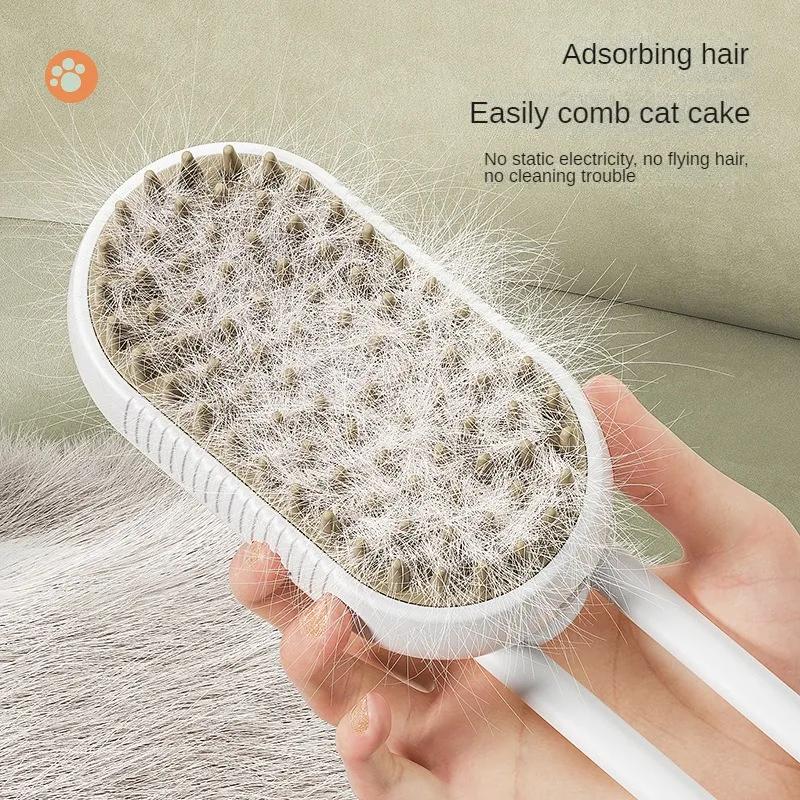 USB Rechargeable Cats Accessories Dog Grooming Things for Cats Steam Dog Brush Charged Pet Dogs Remove Tangles Loose Hair 3 In 1