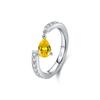 925 Sterling Silver Exquisite Water Drop Cubic Zirconia Adjustable Swing Charm Stackable Pinky Rings For Women Jewelry