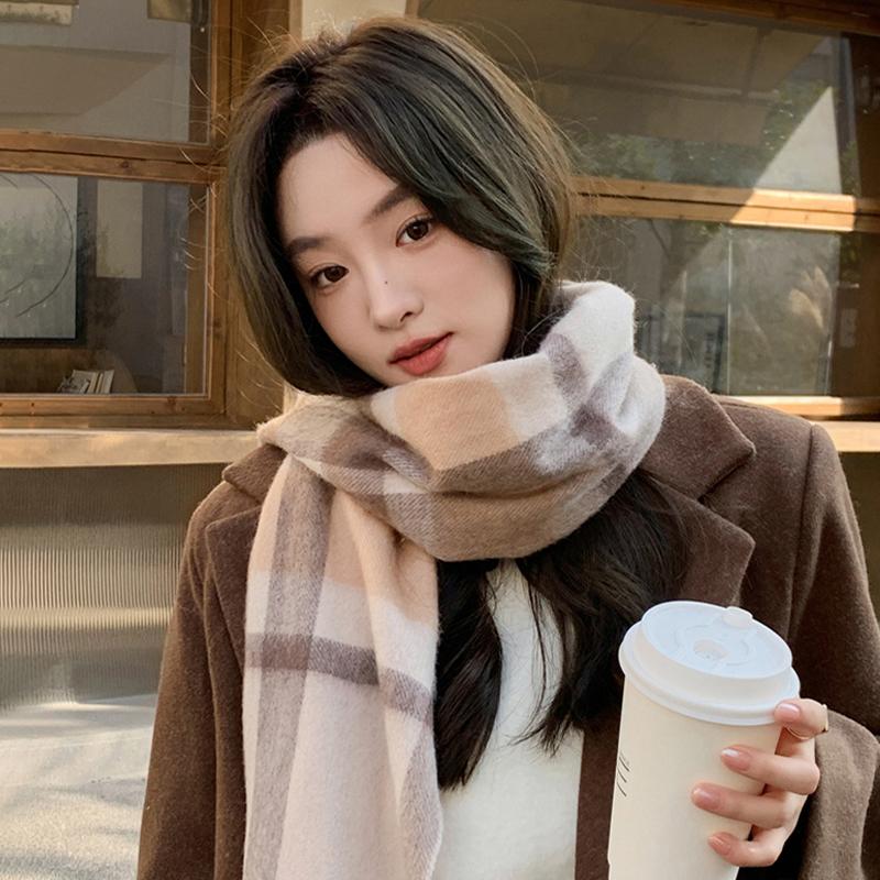 Classic Large Plaid Scarf For Men And Women Couples Korean Style Versatile Warm Neck Scarf Mountaineering Scarf Christmas Gifts