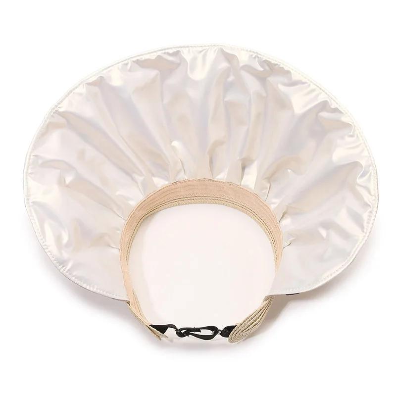 Summer Breathable Empty Top Hats For Women Vintage Polka Dots Adjustable Wide Brim Sun Hat Girls Outdoor Portable Foldable Caps