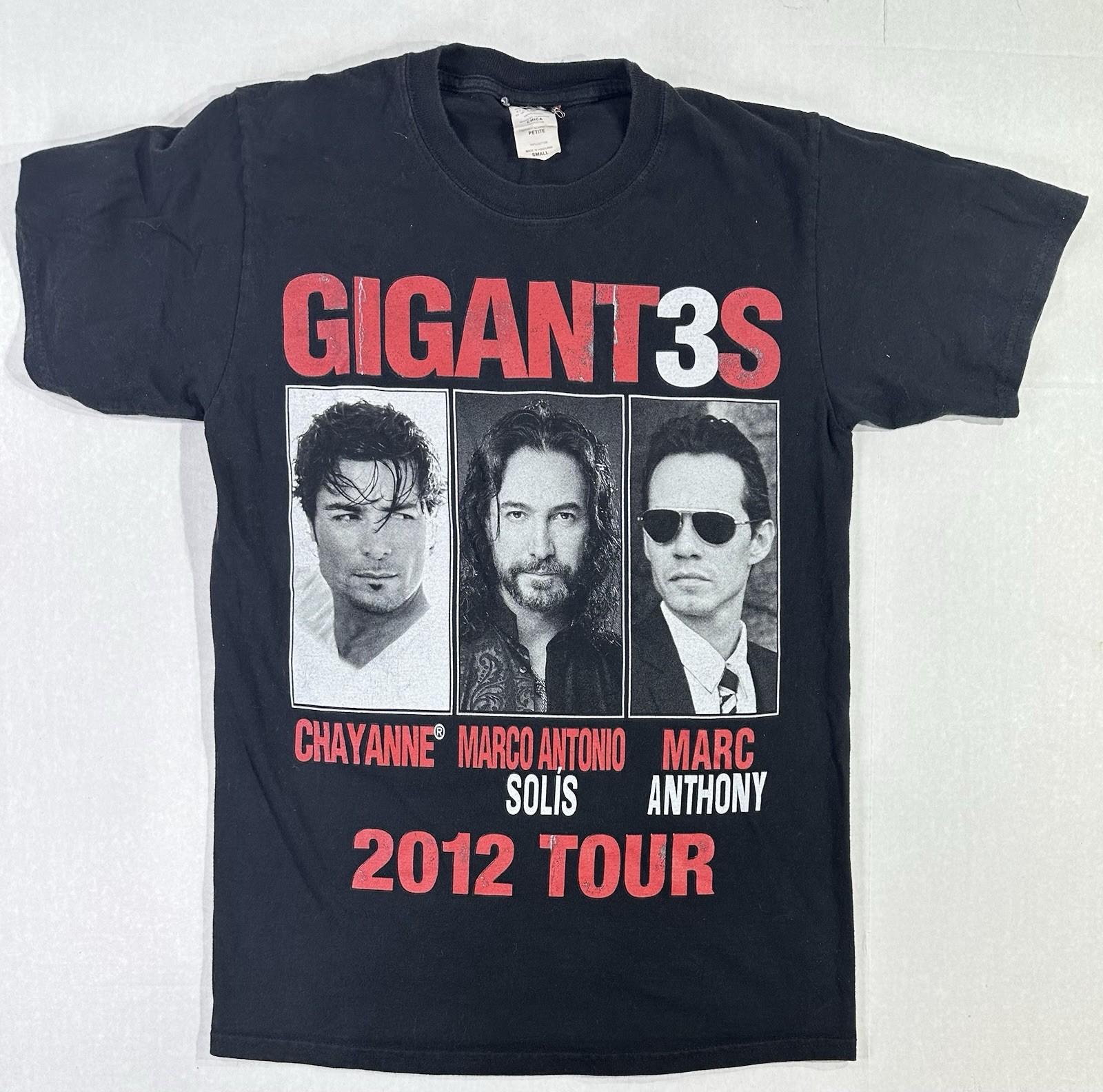 Gigant3s 2012 Tour Chayanne Marco Antonio Solis Marc Anthony Small Unisex T-Shirt XL