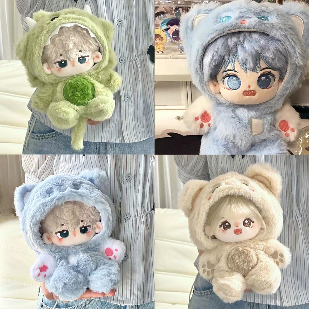 20cm Pluszowa Lalka Ubranka Nowa Seria Zwierzątek Puszysty Króliczek Kombinezon z Kapturem Uroczy Zimowy Strój Dla Lalki Kawaii Prezent Nie Lalki