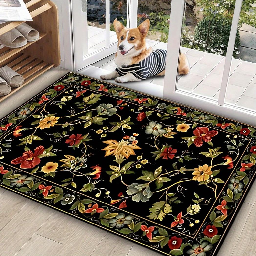

1PC Retro Floral Pattern Welcome Door Mat Door Mat Very Suitable for Offices Bedrooms Bathrooms Kitchens Modern Home Decoration 40X60CM