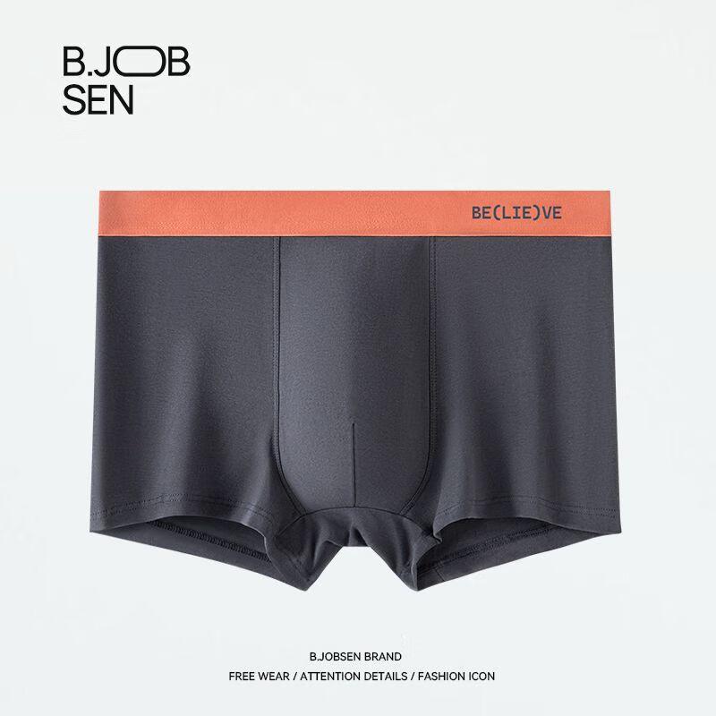 B.JOBSEN Men's Pure Cotton Anti-bacterial Boxer Briefs 2-Pack