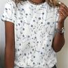 Round Neck Casual Short-sleeved T-shirt, Fashionable Short-sleeved Round Neck Top