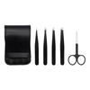 1PC Eyebrow Trimming Tool Stainless Steel Black Holster Tweezers Beard Puller Eyebrow Clip Set