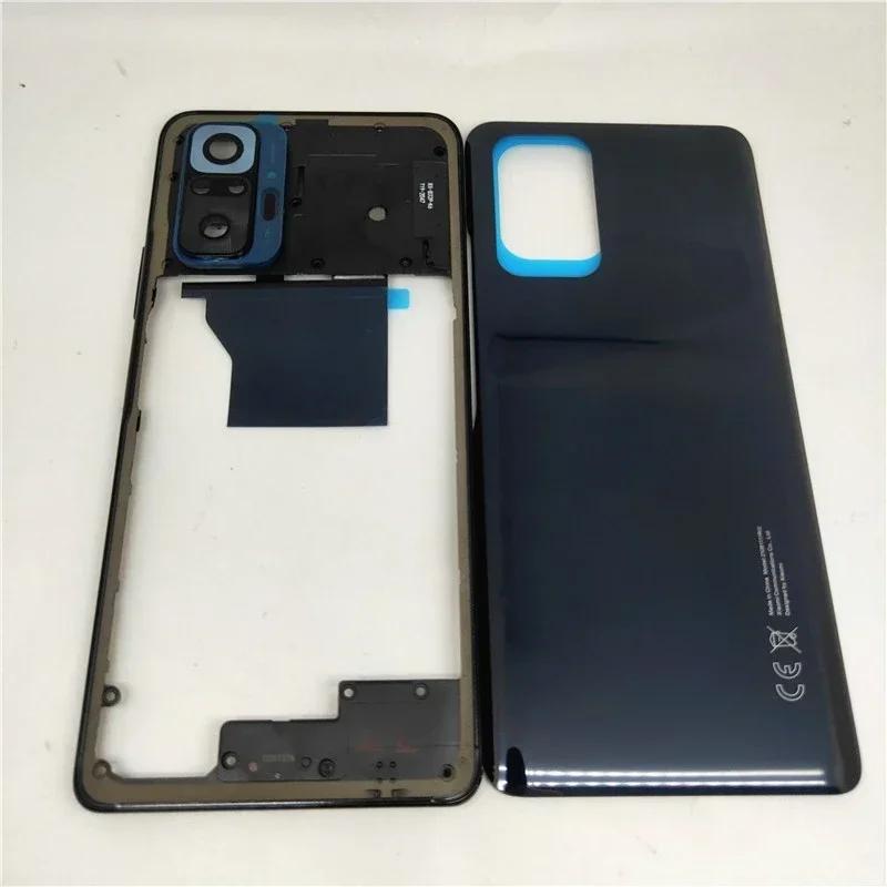 Full Housing Case For Redmi Note 10 Pro Middle Frame Cover Battery Back Cover Rear Cover With Camera Lens