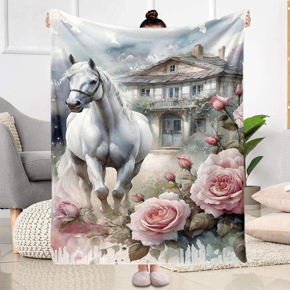 Horse Blanket Ultra-Soft Perfect for Seaside Bedding Chair for All Occasions Stylish Decor Gifts For Family Or Friends