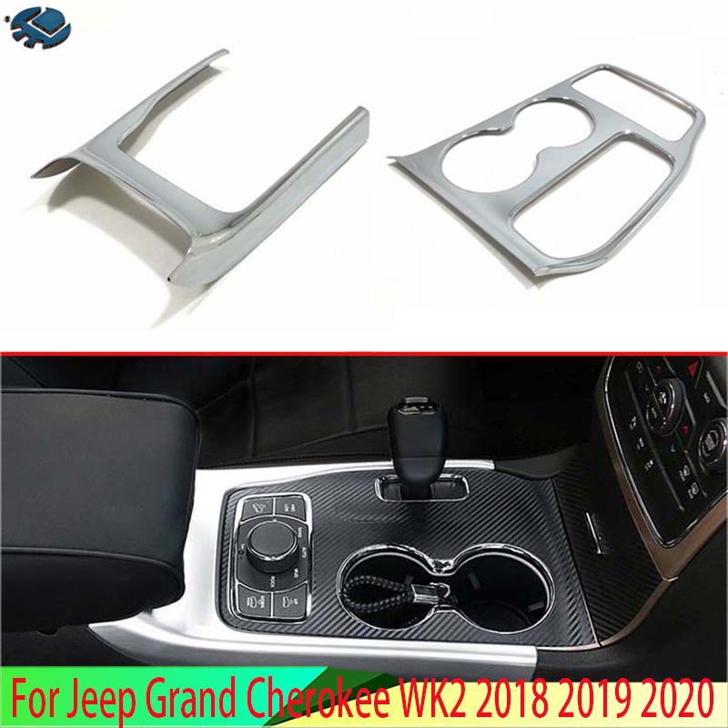 For Jeep Grand Cherokee WK2 2018   Car Styling Accessories ABS Chrome Gear Shift Panel Center Console Cover Trim