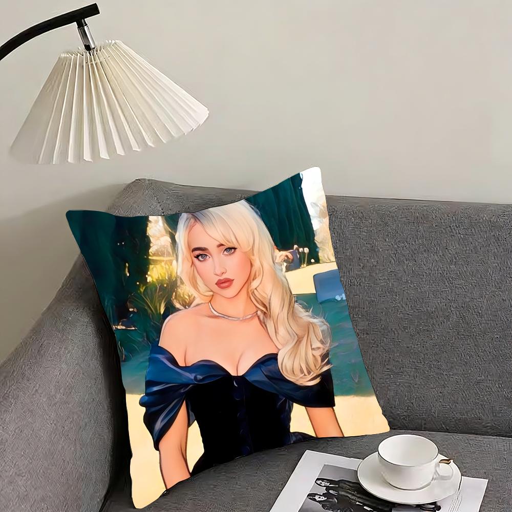Singer Sabrina Carpenters Cushion Cover Reversible Plush Pillow Cover – For Car, Sofa, Bedroom, Perfect As A Gift.