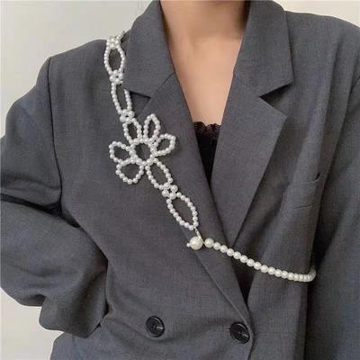 Neue Mode Frauen Blume Perle Gürtel Weibliche Elegante Kette Gürtel Damen Kleid Hüftgurt Mädchen Bund