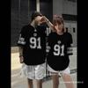 Mens Oversized Hip Hop Streetwear T-Shirt Loose Fit Short Sleeve Cotton Graphic Tee