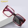 BLMUSA Square Photochromic Blue Light Blocking Large Frame Eyeglasses fashion Reading Glasses ladies Prescription Myopia Glasses