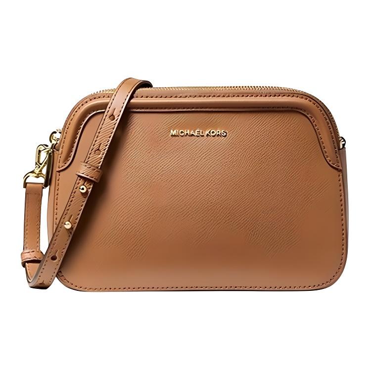 

New MICHAEL KORS MICHAEL KORS Handbag Collection Houston Leather Crossbody Bag Women s Brown 32T9GO9C9L-LUGGAGE 22.6*7.1*15.5CM